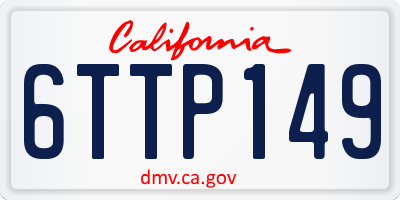 CA license plate 6TTP149