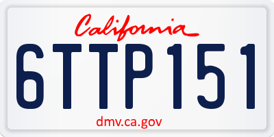 CA license plate 6TTP151