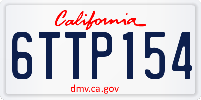 CA license plate 6TTP154