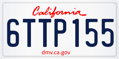 CA license plate 6TTP155