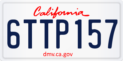 CA license plate 6TTP157