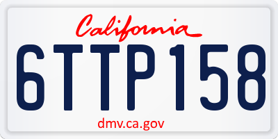 CA license plate 6TTP158