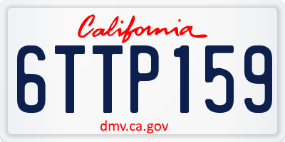 CA license plate 6TTP159