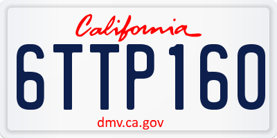 CA license plate 6TTP160