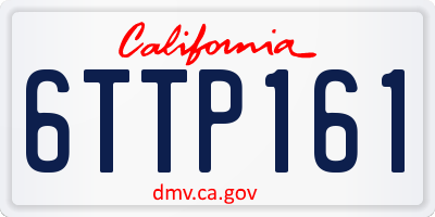 CA license plate 6TTP161