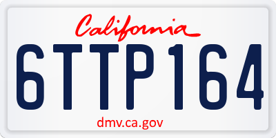 CA license plate 6TTP164