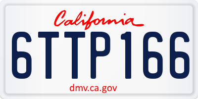 CA license plate 6TTP166