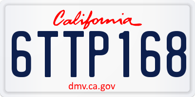 CA license plate 6TTP168