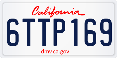 CA license plate 6TTP169