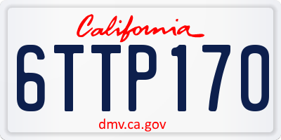 CA license plate 6TTP170