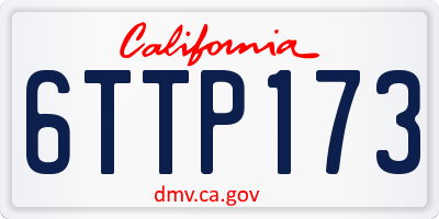 CA license plate 6TTP173