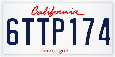 CA license plate 6TTP174