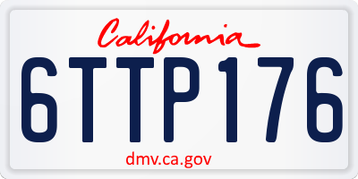CA license plate 6TTP176
