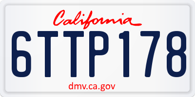 CA license plate 6TTP178