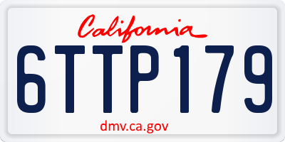 CA license plate 6TTP179