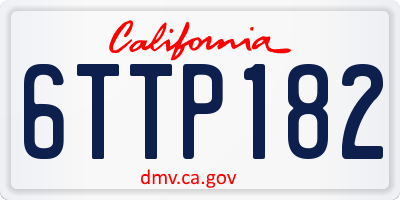 CA license plate 6TTP182