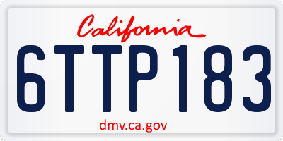 CA license plate 6TTP183