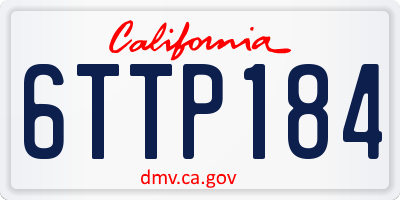 CA license plate 6TTP184