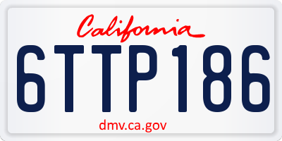 CA license plate 6TTP186