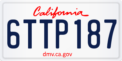 CA license plate 6TTP187