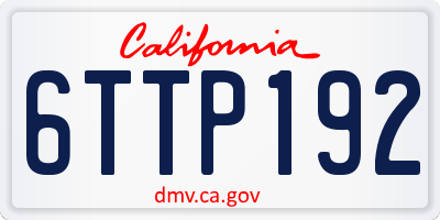 CA license plate 6TTP192