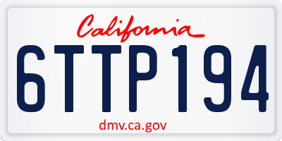 CA license plate 6TTP194