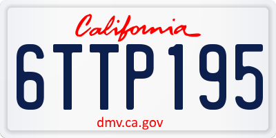 CA license plate 6TTP195
