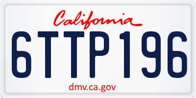 CA license plate 6TTP196