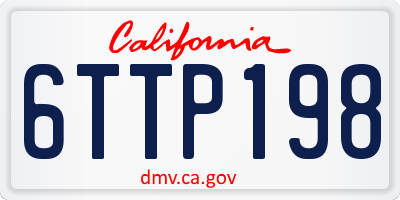CA license plate 6TTP198