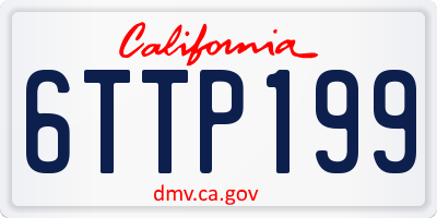 CA license plate 6TTP199