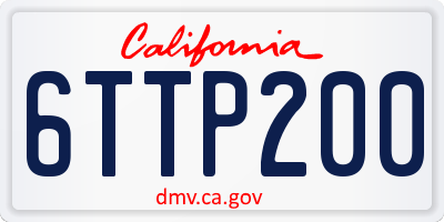 CA license plate 6TTP200