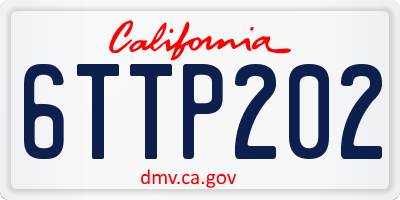 CA license plate 6TTP202