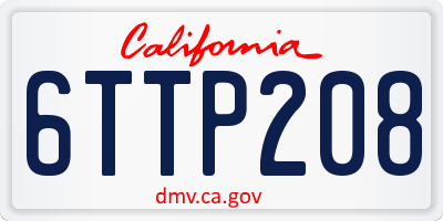 CA license plate 6TTP208