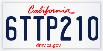 CA license plate 6TTP210