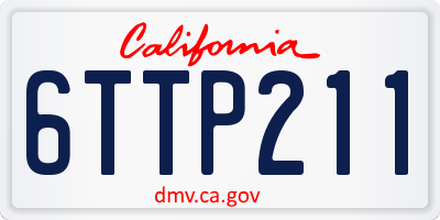 CA license plate 6TTP211