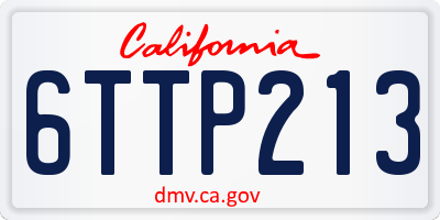 CA license plate 6TTP213