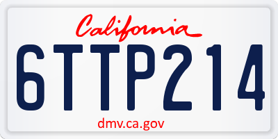 CA license plate 6TTP214