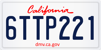 CA license plate 6TTP221