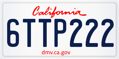 CA license plate 6TTP222