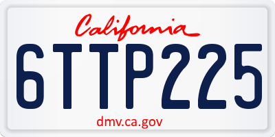 CA license plate 6TTP225