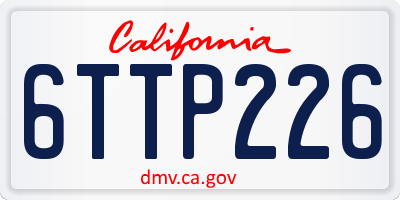 CA license plate 6TTP226