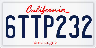 CA license plate 6TTP232