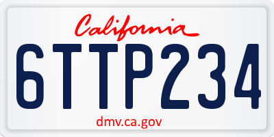 CA license plate 6TTP234