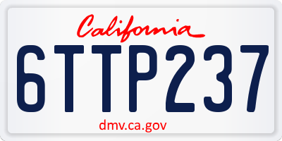 CA license plate 6TTP237