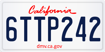 CA license plate 6TTP242