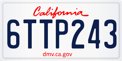 CA license plate 6TTP243