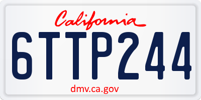 CA license plate 6TTP244