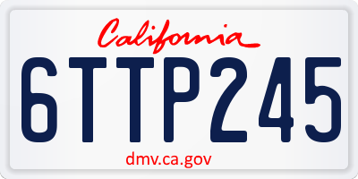 CA license plate 6TTP245