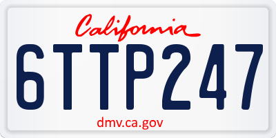 CA license plate 6TTP247