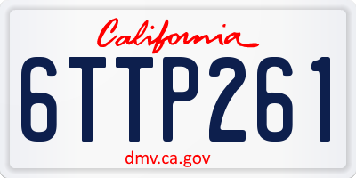 CA license plate 6TTP261